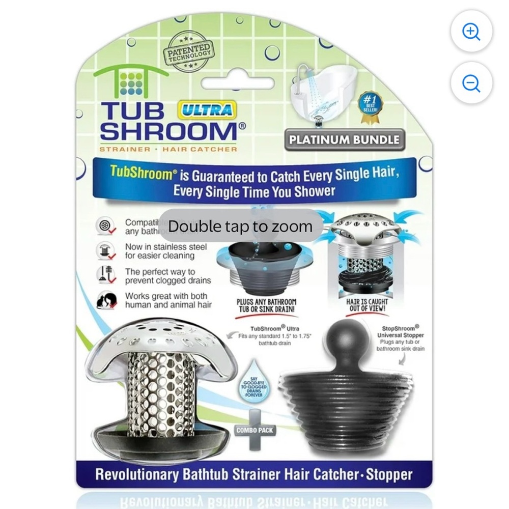 2 TubShroom Platinum Bundle Hair Catcher guaranteed to catch every single hair